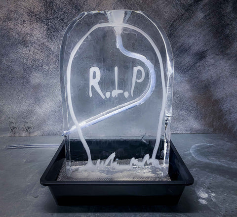Halloween Drinks Ice Sculpture RIP Tombstone Luge